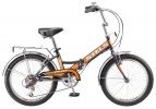 Велосипед 20' складной STELS PILOT-350 черный/оранжевый, 6 ск., 13'